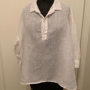 CP Shades womens’ creamy white linen shirt